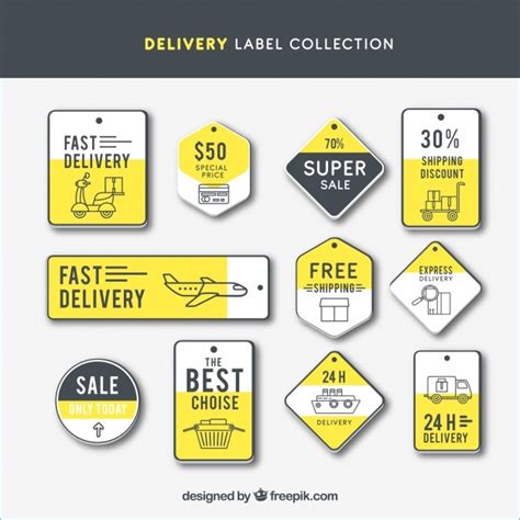 vector modern set  delivery labels