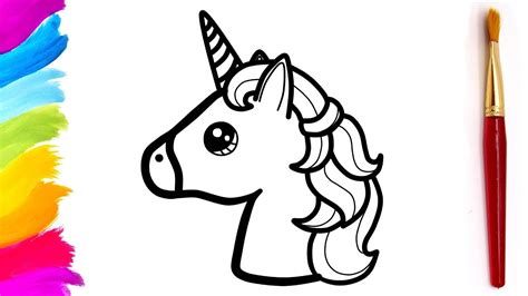 draw  cute unicorn rainbow pony coloring pages  kids