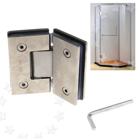 glass door hinge  inset doors bathroom shower polished chrome plated   ebay