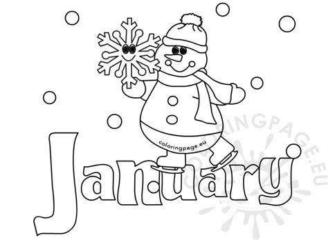 winter coloring page january snowman coloring page