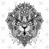 Mandala Tiger Redbubble Coloring Pages Adult sketch template