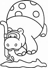 Coloring Pages Hippo Popular Hippopotamus sketch template