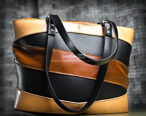 leather tote bag pattern leather bag template  leather craft bag