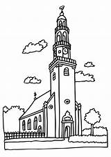 Coloring Church sketch template