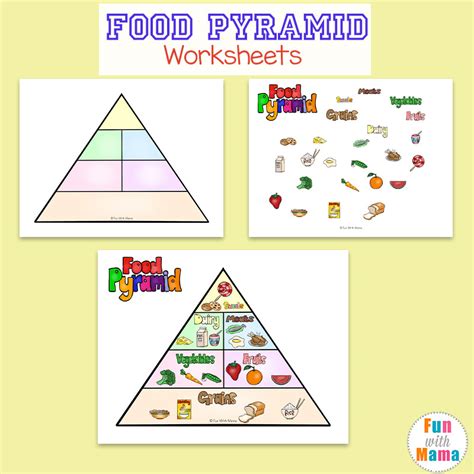 food pyramid worksheet printable fun  mama