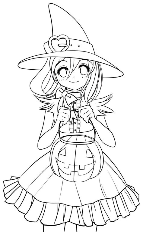 halloween anime girl coloring pages coloring pages