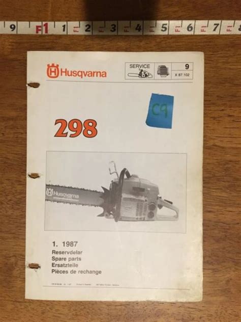 Husqvarna Chainsaw Model 298 Spare Parts Manual 1987 5 Pages Ebay