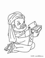 Jesus Coloring Gaspar Frankincense Infant Gives Print Pages Hellokids Three Color sketch template