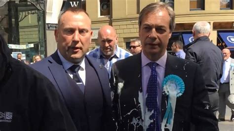 brexiteer nigel farage splattered  milkshake attack stuffconz