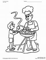 Coloring Grill Father Son Pages Color Getcolorings Getdrawings Printable Colorings sketch template