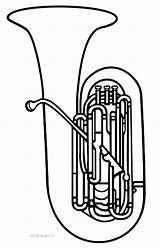 Tuba Coloring Bass Midisegni Music sketch template