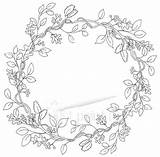 Wreath Coloring Pages Fall Flowers Wreaths Printable Template Drawing Leaf Kit Flower Embroidery Christmas Patterns Mixed Vintage Hand Choose Board sketch template