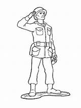 Soldier Soldiers Colorir Soldado Uniform Saluting sketch template