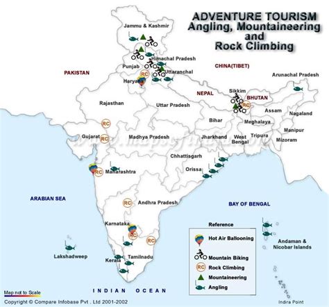 map locating major adventure tourism  india map  adventure tourism  india india