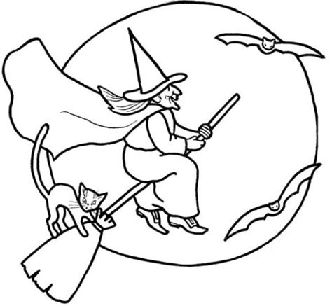 easy witch coloring pages  preschoolers xoni