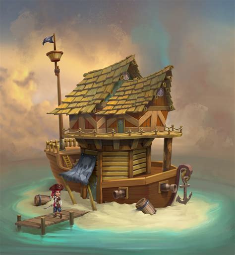 artstation piratehouse chandan das pirate island pirates cove
