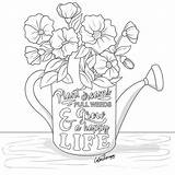 Coloring Pages Color Happy Gift Floral Flower Therapy Cute Flowers Life Adults Spring App Drawing Inspirational Choose Board sketch template