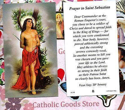 saint sebastian  prayer  st sebastian paperstock holy card  picclick ca