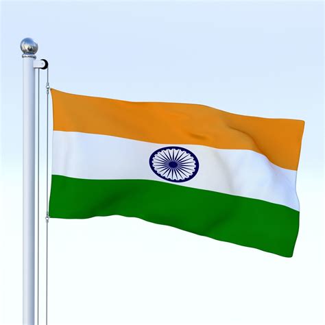 model animated india flag vr ar  poly animated cgtrader