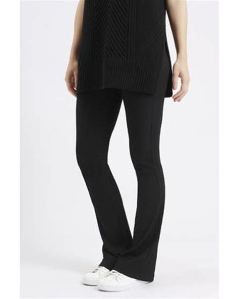 topshop tall skinny ribbed flares in black lyst