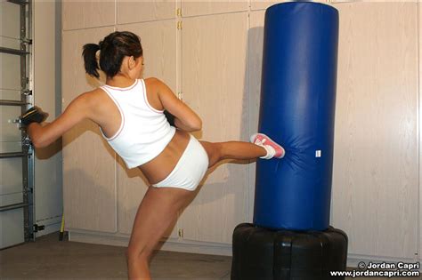 pictures of jordan capri practicing her kick boxing