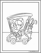 Golf Coloring Pages Cart Cartoon Drawing Customize Pdf Print Balls Bag Getdrawings Clubs Colorwithfuzzy sketch template
