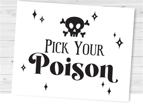 pick  poison printable printable word searches