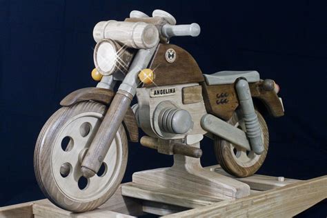 moto  bascule pour jeune enfants en bois de hetre wooden motorcycle rocking horse wooden toy