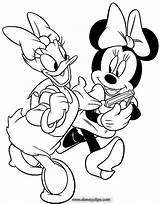 Minnie Daisy Mouse Mickey Friends Coloring Pages Duck Disney Donald School Drawing Outline Book Print Disneyclips Color Goofy Pluto Walking sketch template