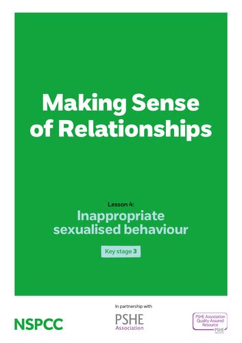 key stage 3 lesson plan 4 sexualised behaviour teaching resources