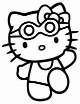 Kitty Hello Coloring Pages Cute Printable Beach Swimsuit Print Da Goggles Water Color Book Drinking Una Popular Cartoon Wecoloringpage Gif sketch template
