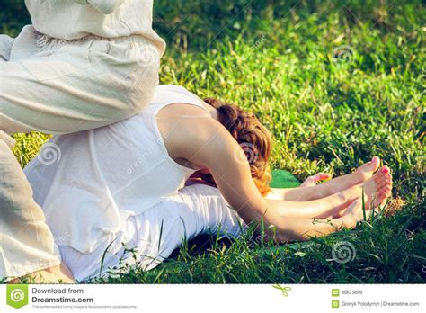 Thai Massage With Yoga Exercises Stock Image Image Of Medical
