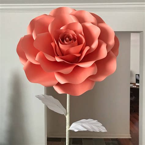 paper flowers svg combo   sizes rose paper flower template diy
