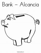 Bank Piggy Coloring Pig Money Pages Alcancia Banco Cerdo Hucha Noodle Twisty Template Clipart Printable Print Twistynoodle Math Built California sketch template