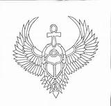 Scarab Ankh sketch template