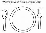 Plate Dinner Coloring Thanksgiving Colouring Kids Cut Eating Food Pages Empty Template Foods Printable Healthy Sketch Glue Plates sketch template