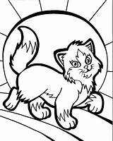Cat Kids Running Coloring Pages sketch template
