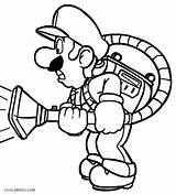 Luigi Coloring Pages Mansion Printable sketch template