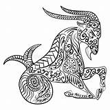 Capricorn Zentangle Capricorne Capricorno Vettore Vecteur Zodiaque Vektorillustration Zodiaco Pesce Horoscope Ethnic Animale Etnische Olifant Indische Paisley Boho Cavallo Fantastico sketch template