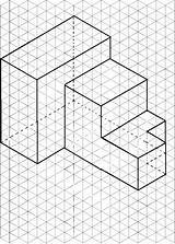 Paper Isometric Drawing Drawings Orthographic 3d Grid Draw Sketch Shapes Oblique Vistas Dibujo Geometric Graph Pstricks Cad Use Tecnico Three sketch template