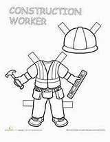 Community Construction Worker Preschool Paper Helpers Coloring Workers Kids Dolls Doll Worksheets Worksheet Constructor Printables Crafts School Activities Theme Pages sketch template