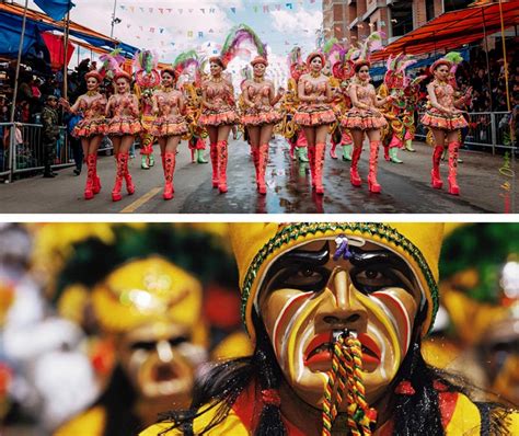 oruro carnival folkoric costumes  face paint  bolivia oruro carnival    years