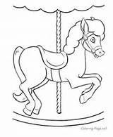 Horse Coloring Pages Carousel Horses Colouring Printable Print Round Merry Go Animals Template Clipart Para Sheets Carnival Clip Kids Carrossel sketch template