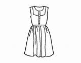 Dress Summer Coloring Colorear Vestido Dibujos Facil Coloringcrew Con Chicas Fashion sketch template