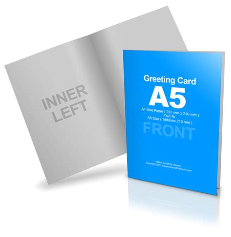 bi fold  greeting card mockup cover actions premium mockup psd
