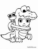 Crocodile Kids Coloring Drawing Pages Halloween Mask Scarf Snake Hood Color Hellokids Print sketch template