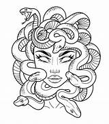 Medusa Tattoo Line Tattoos Flash Drawing Designs Desenho Pretty Dope sketch template