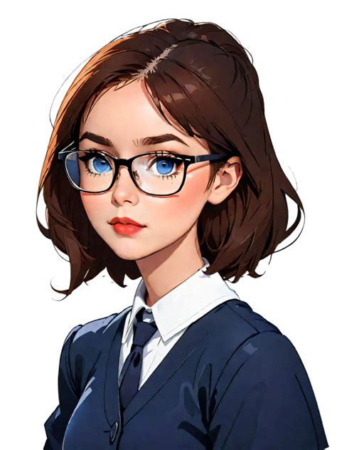 Ai Generated Feamle Teacher Wear Glasses Illustration 34813204 Png