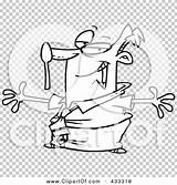 Trick Nose Businessman Balance Spoon Showing Coloring Illustration Cartoon Line Off His Rf Royalty Clipart Toonaday sketch template