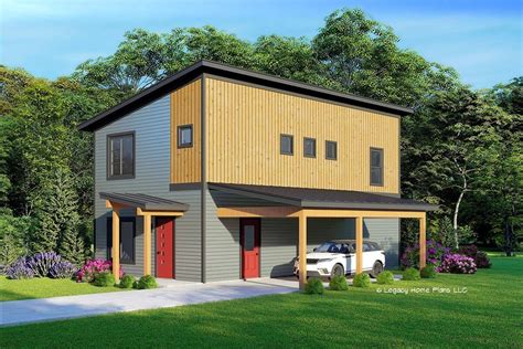 modern industrial style house plan  carport vr architectural designs house plans